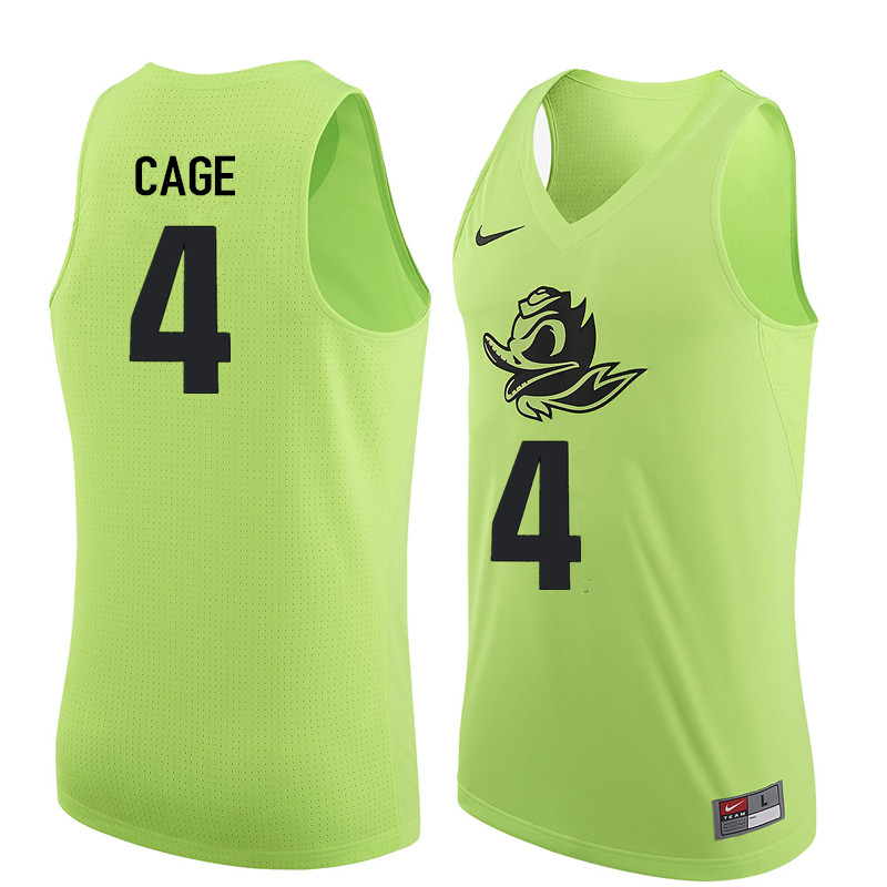 Men Oregon Ducks #4 M.J. Cage College Basketball Jerseys Sale-Electric Green - Click Image to Close